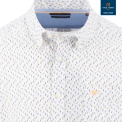 Fynch Hatton Casual Fit Overhemd Wit, Bedrukt