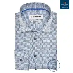 Ledûb Modern Overhemd patroon blauw