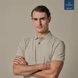 Profuomo Stretch Piqué Polo donkerbeige