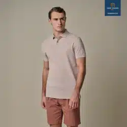 Profuomo Stretch Piqué Polo donkerroze