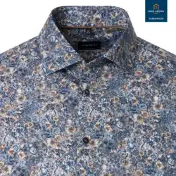 Venti Modern Fit Overhemd blauw, Bedrukt